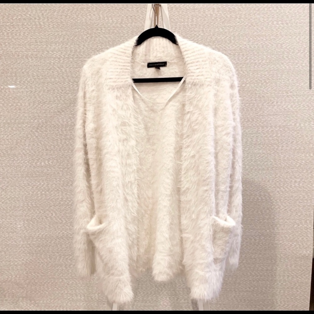 Banana Republic White Sweater Cardigan